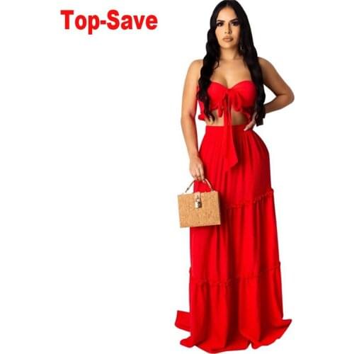 Women Solid Color Strapless Crop Top High Waist Long Skirts Two Piece Set Female Fashion Linen Cotton Backless Bodycon Outfits