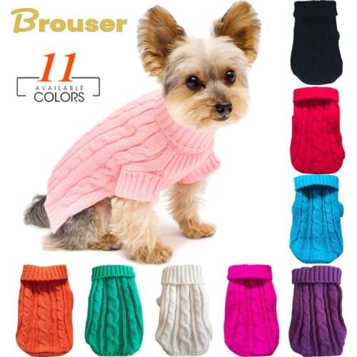 Winter Warm Dog Sweaters Pet Clothes for Small Dogs Soft Woolly Cats Sweater Coat Clothing for Chihuahua Puppy Cat Jacket