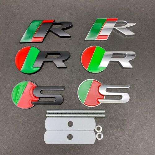 1pcs Metal R S logo car front grill emblem for Jaguar XJ XE XF S-TYPE X-TYPE F-TYPE