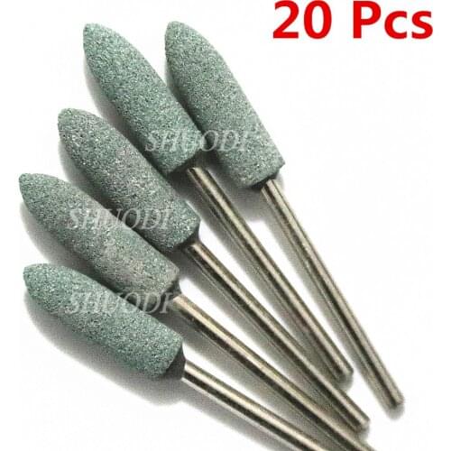 20 Pcs Dental Denture Polishing Grinding Green Sand Stone Materials Teeth Whitening 2.35mm Low-Speed