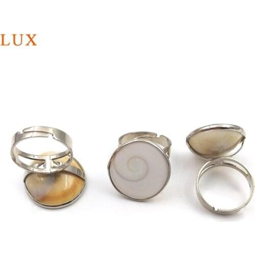 2021 New Natural Exquisite Plane Thread Shell Vogue Rings Silver Plated Setting High Quality Rings Women Party Wedding Jewelry