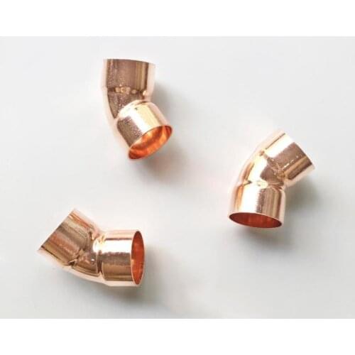 25mm Inner Dia x1mm Thickness Copper 45 Elbow Scoket Weld End Feed Coupler Plumbing Fitting Water Gas Oil 45 Deg