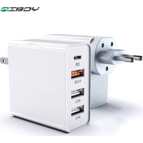 48W Multi USB Type C PD Charger QC 3.0 Fast Wall Charger For Samsung iPhone 11 Huawei Tablet Quick Charging Power Supply Adapter