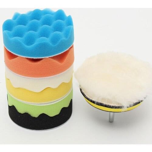9Pcs/Set Car Buffing Buffer Pad 4 Inch 100mm Waxing Polishing Wave Sponge Pad Kit For Polisher M10 Thread Abrasive Tools