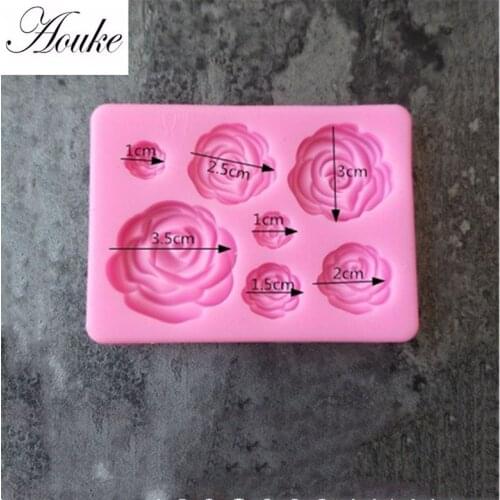 Aouke Petal Flowers Silicone Mold DIY Cake Baking Decoration Fudge Pudding Cake Chocolate Mold Flowers Jewelry Silicone Mold