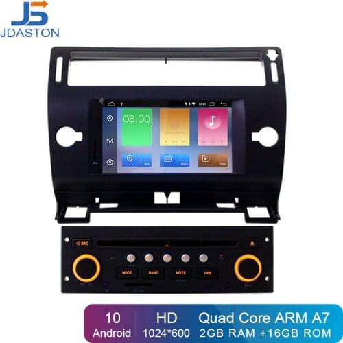 JDASTON 1 Din Android 10.0 Car DVD Player GPS Navigation For Citroen C4 Quatre Triumph 2004-2012 Car Multimedia Radio WIFI Audio