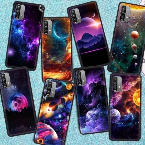 World Cosmic Planet Phone Case For Xiaomi Redmi Note 9 10 8 Pro 9S 7 8T Soft Back Cover 9A 9C 9T 8A 7A K40 Shockproof Funda Capa