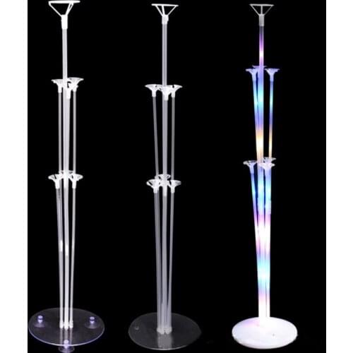 Balloon Holder Stand with LED Light Long Sticks Self-assembly Transparent Kit