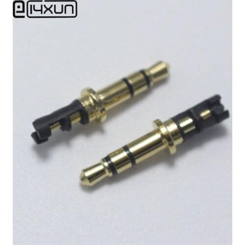 EClyxun 10pcs 3.5mm 3pole Stereo Headset Metal Head 3.5 Gold-Plated Black Audio Plug Connector for Earphone