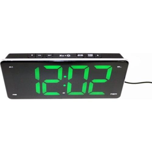 Electronic clock LED radio double alarm light dark adjustment alarm clock meter