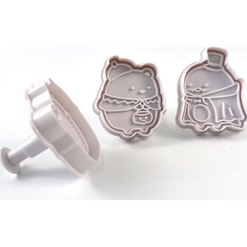 Halloween 3-piece Set Spring Pressed Three-dimensional Biscuit Cutting Mold DIY Biscuit Baking Tool Fondant Cake Mold