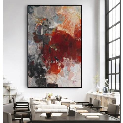 Oil painting on canvas room decoration modern large size 100% hand-drawn abstract painting drawing red and black oil painting