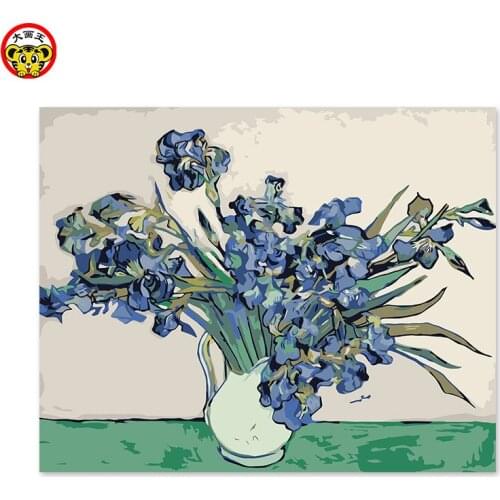 Painting by numbers art paint by number Van Gogh iris a famous painting of his own color DIY handwork