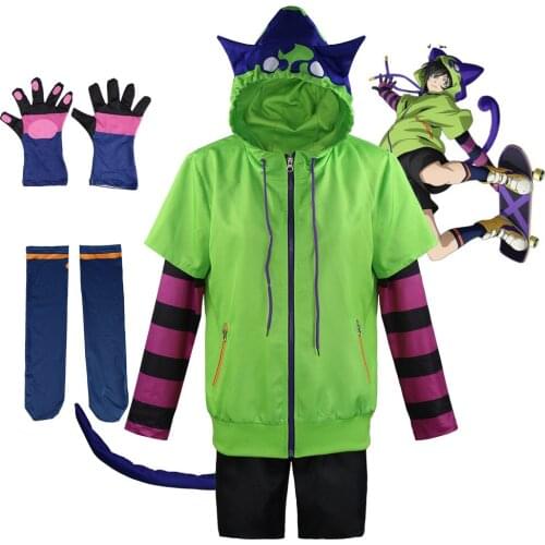 Anime SK8 The Infinity Miya Cosplay Costumes Hoodies Cat Ear Tail Jacket Uniform Full Sets For Women Men Halloween Carnival Gift