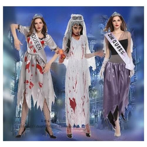 Witch Halloween ghost mummy zombie bride wedding dress COSPLAY movie female costume party