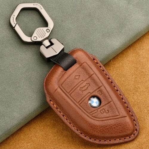 Leather Car Key Case Cover for Bmw F20 G20 G30 X1 X3 X4 X5 G05 X6 Keychain Holder Bag Cover Accessories
