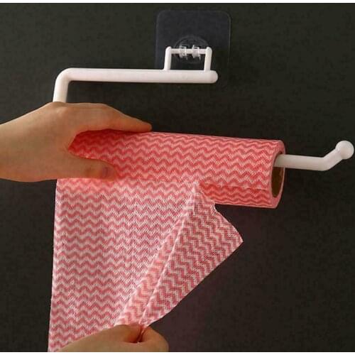 Kitchen Tissue Hanger Plastic Paper Roll Holder Towel Hanger Wall Mounted Towel Storage Rack Organizer Shelf For Kitchen Toilet