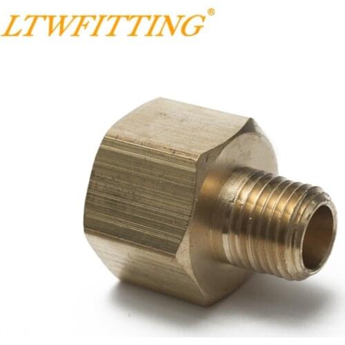 LTWFITTING Brass Pipe 1/2" Female x 1/4" Male NPT Adapter Fuel Gas Air