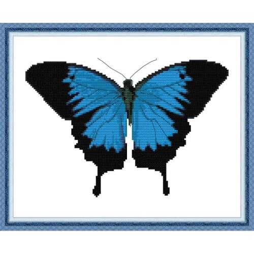 Joy Sunday ULYSSES BUTTERFLY Kits for Embroidery Cross Stitch Printed on Canvas Pattern 11&14CTPrint Cloth Handmade Needlework