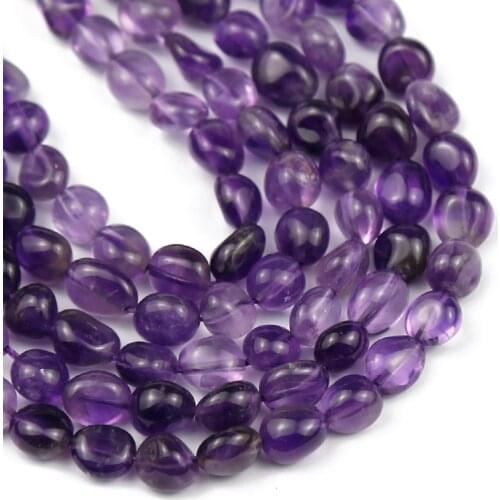 Irregular Purple Crystal beads Natural Stone smooth Loose Spacer Bead for Jewelry Earring Bracelet Making DIY Finding accessorie