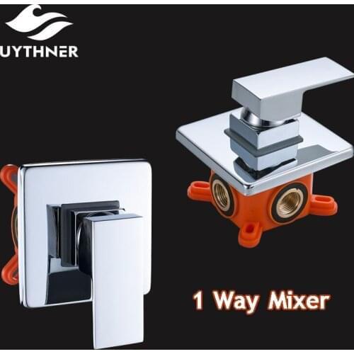 Wholesale And Retail Chrome Polished Bathroom Shower Faucet Accessory 1 Way Valve Mixer Wall Mounted