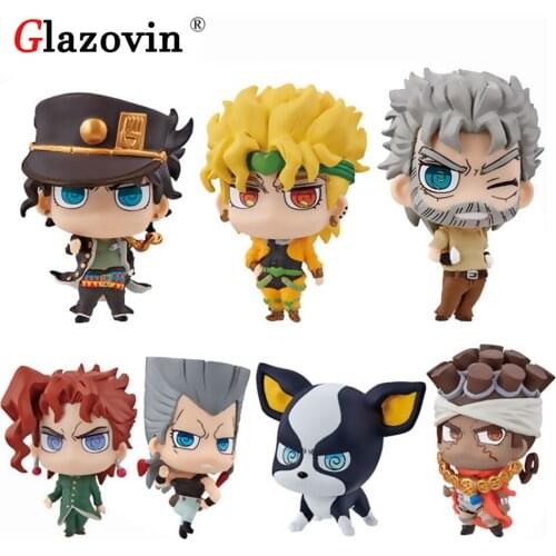 Glazovin Original 7 PCS/Set Original Bandai SD Figure 04 Gashapon JoJos Bizarre Adventure Kujo Jotaro Stardust Crusaders Figure