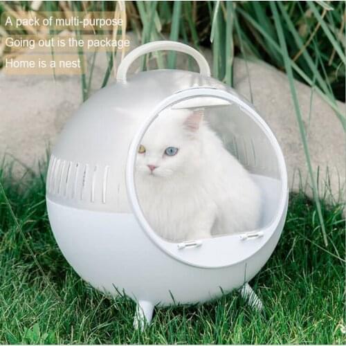 Pop It Pet Carrier Backpack Carrier For Cat Transportation Handbag For Going Out Cats Nest Ventilation Transparent Pet Cage