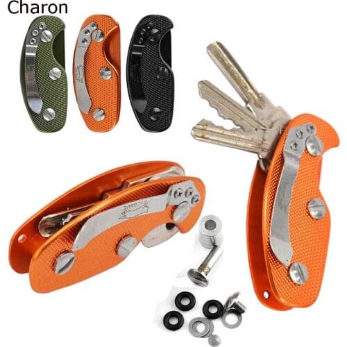 Portable Key Holder Aluminum Alloy Keychain Flexible Multi-functional Key Clip Aluminum Car Keys Organizer Bag Wallet Folder