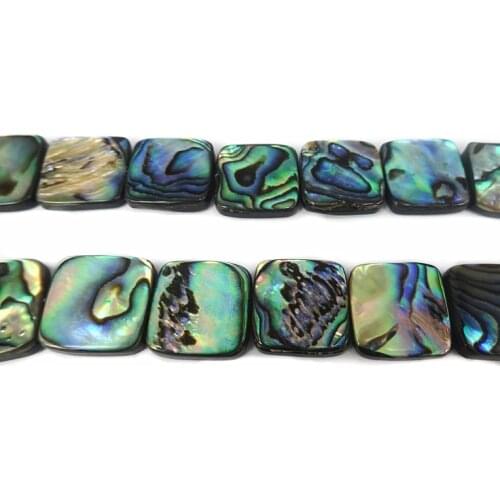 6-18mm 1Strand Approx. 15.5" Peacock Abalone Shell Loose Coin Beads Shell Beads Square Shape Mother of Pearl Beads DIY Jewelry