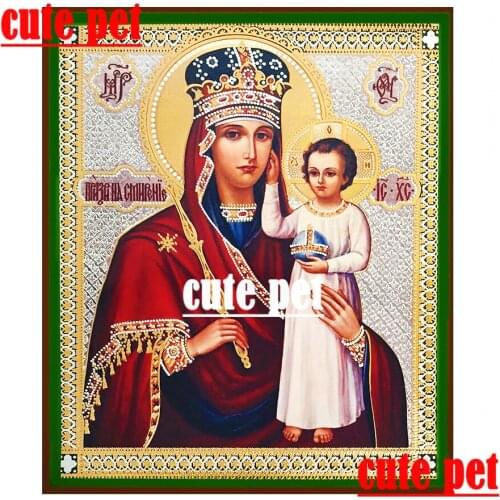 Religious Icon Virgin Giver Of Calming Peace Russian Icon Full drill rhinestone mosaic Diamond embroidery cross stitch Handmade