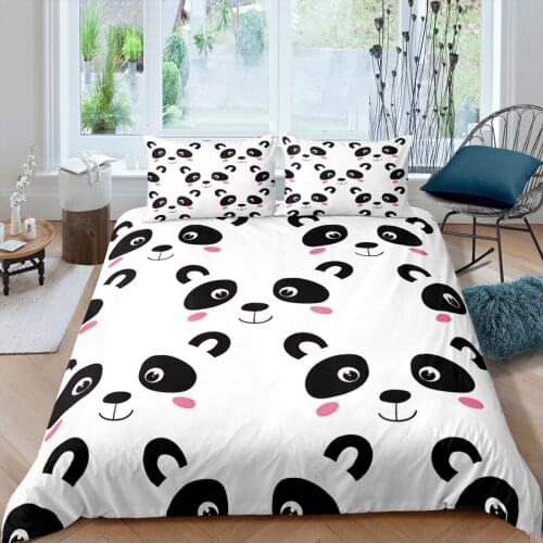 Home Living Luxury 3D Panda Bedding Set Duvet Cover Set Pillowcase Kids Bedding Set Queen and King EU/US/AU/UK Size