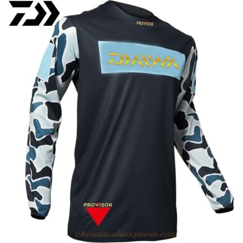 DAIWA 2021 Fishing Shirt Clothing Quick Dry Long Sleeve Breathable Fishing Shirts Anti UV Hooded Cycling Hiking Fishing Clothes