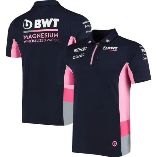 2021 Season Motorsport F1 Team Racing Point T-Shirt Breathable Teamline Short Sleeve Polo Shirt Car Fan Clothing