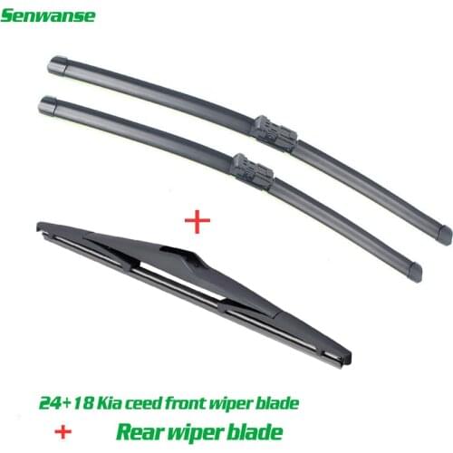 Senwanse Front and rear Wiper Blades For Kia Ceed 2006-2009 car Windshield Windscreen wiper 24"+18"+12"