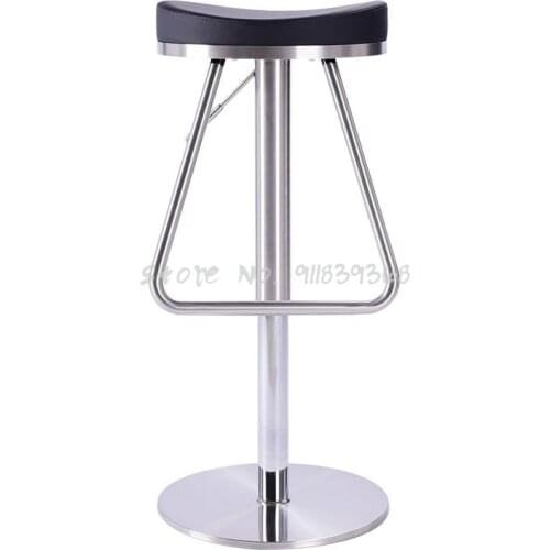 Modern Simple Stainless Steel Bar Chair Family High Stool Bar Chair Lift Rotary Bar Chair Light Luxury Bar Chair
