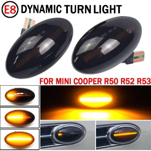 LED Side Marker Turn Signal Light Flowing Water Repeater Indicator Dynamic Blinker For BMW MINI Cooper R50 R52 R53 2002-2008