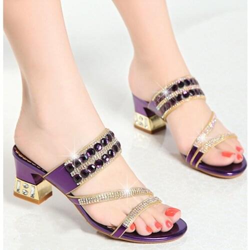 2020 summer sexy Roman sandals thick bottom with beaded high heels fashion women sandals