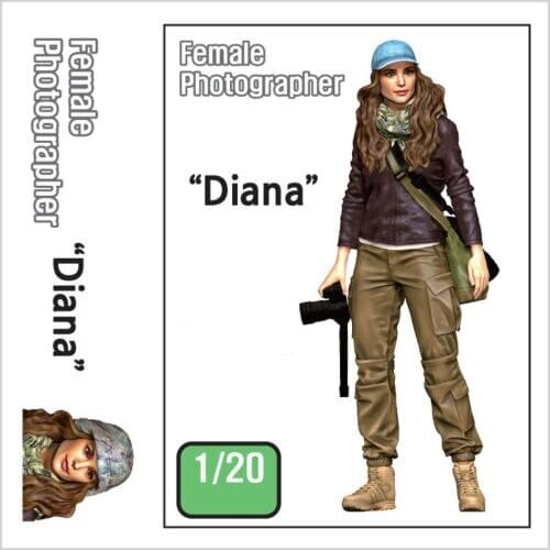 1/20 80mm Modern Female Photographer toy Resin Model Miniature resin figure Unassembly Unpainted