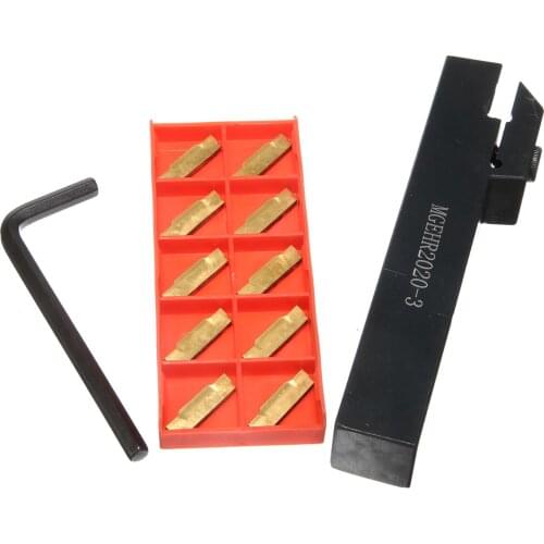 1pc MGEHR2020-3 Right Hand Lathe Turning Tool holder Bar Set + 1pc Wrench + 10pcs MGMN300-M Inserts With Box