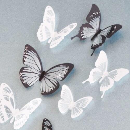 18Pcs Creative Butterflies 3D Wall Stickers PVC Removable Decors Art DIY Decorations Christmas Wedding decorations
