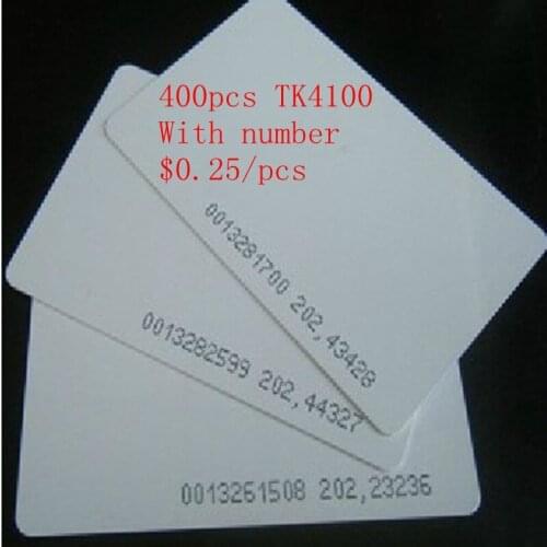 400pcs/lot 1000pcs/pcs 125Khz TK4100 Proximity RFID Card inkjet card tag blank smart card business card
