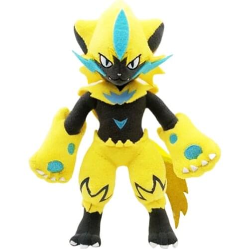 5Pieces 25CM Yellow Zeraora Cartoon Plush Toy Anime Pikachu Soft Stuffed Animals Peluche Doll Kids Toy for Kids Christmas Gift
