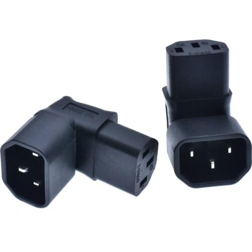 IEC Male C14 to Up Direction Right Angled 90 Degree IEC Female C13 Power Extension Adapter