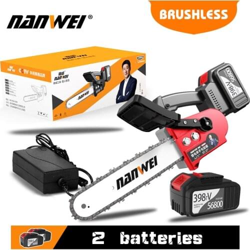 NANWEI Cordless Chainsaw Brushless Motor Household Wood Cutter Garden Tools