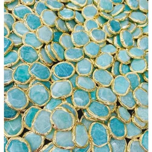 Jewelry Beads , Square Gems Beads Finding for Bracelet Necklace DIY Making , Copper 10pcs 24K