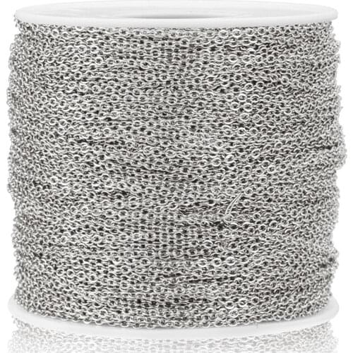 1 Meter Width 1mm Stainless Steel Gold Rose Gold Chain Thin Chains For DIY Jewelry Making Accessories Necklace Bracelet Supplies