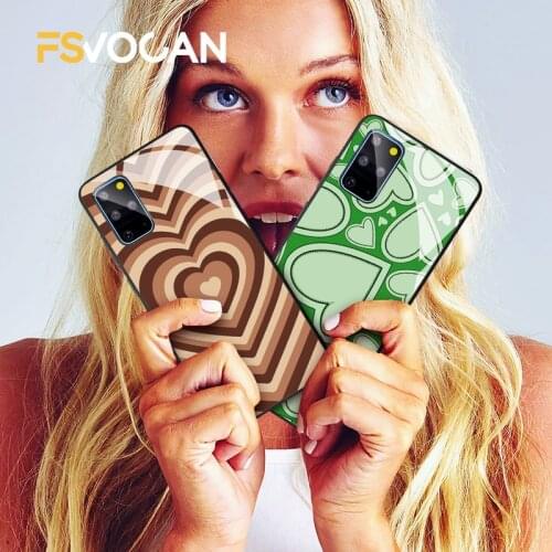 Latte Coffee Love Phone Case For Samsung Galaxy S21 S20 FE Plus A71 A70 A51 A50 S10 Note 20 10 Ultra Cute Heart Matcha Cover