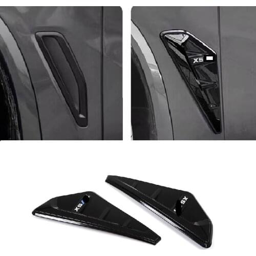 Glossy Black Side Fender Vent Cover Trim Car Decoration Modified Accessories Fit For BMW X5 2019-2021 Add On Style