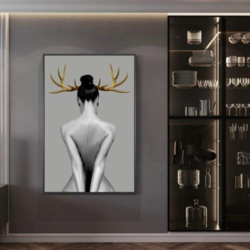HD Print Abstract Sexy Naked Woman Canvas Painting Modern Nordic Wwall Art Living Room Home Decoration