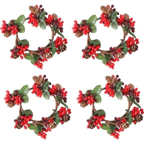 4Pcs Artificial Berry Garlands DIY Christmas Candle Decorations